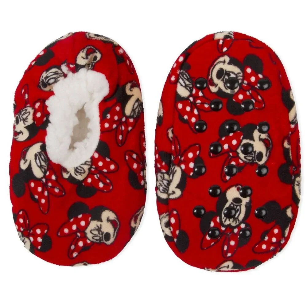 Baby Girls Disney MINNIE MOUSE Fuzzy Babba Slipper Socks Size 12-24 months NWT